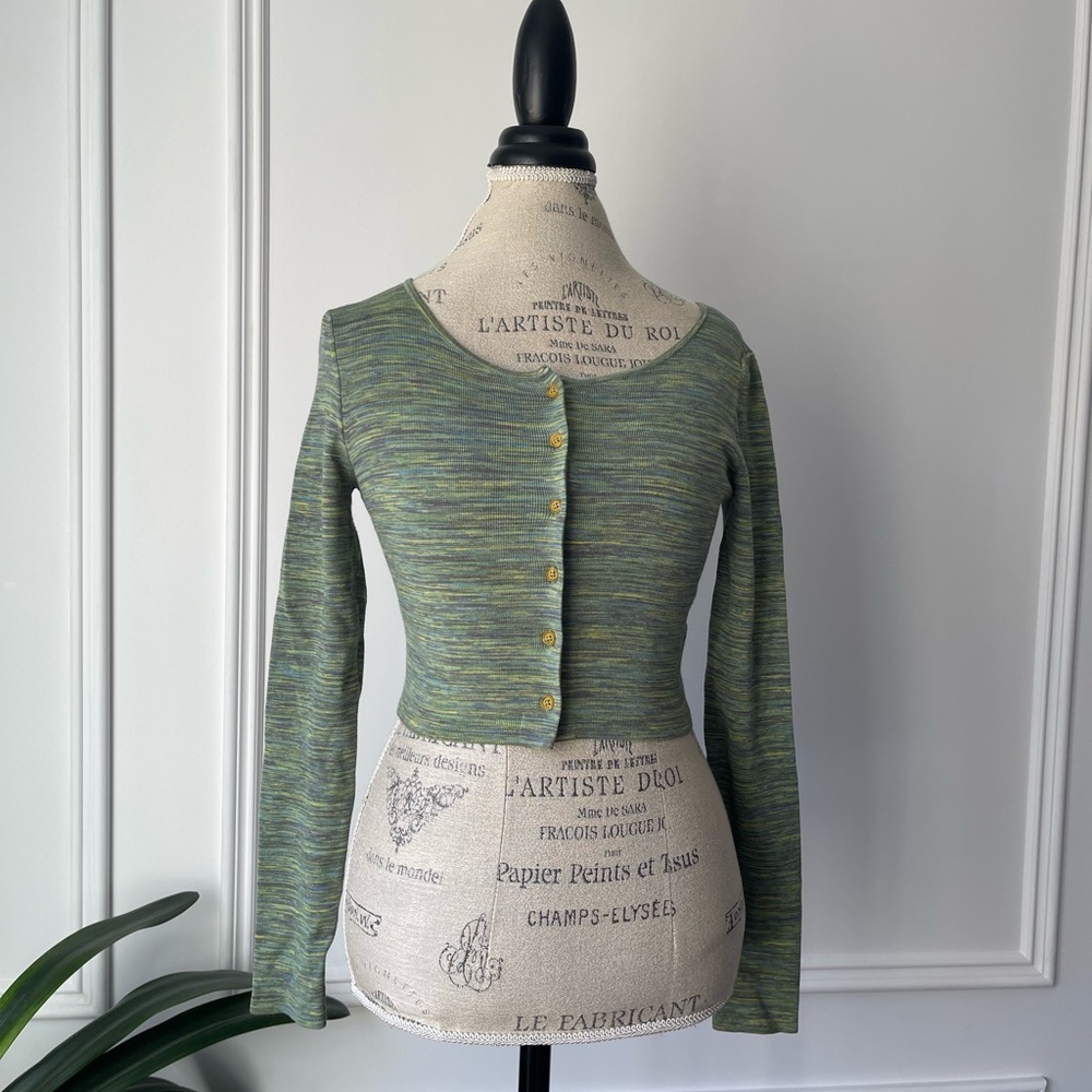 Aritzia Sunday best green crop cardigan